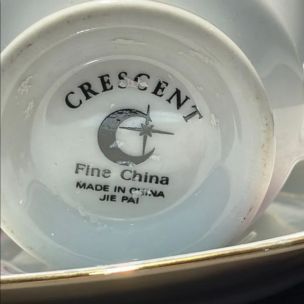 Crescent Fine China Teacup and Saucer